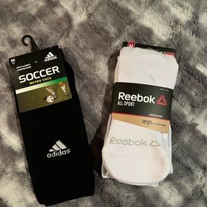 New Adidas /Reebok sports socks pk 2 qty. sz MD unisex
